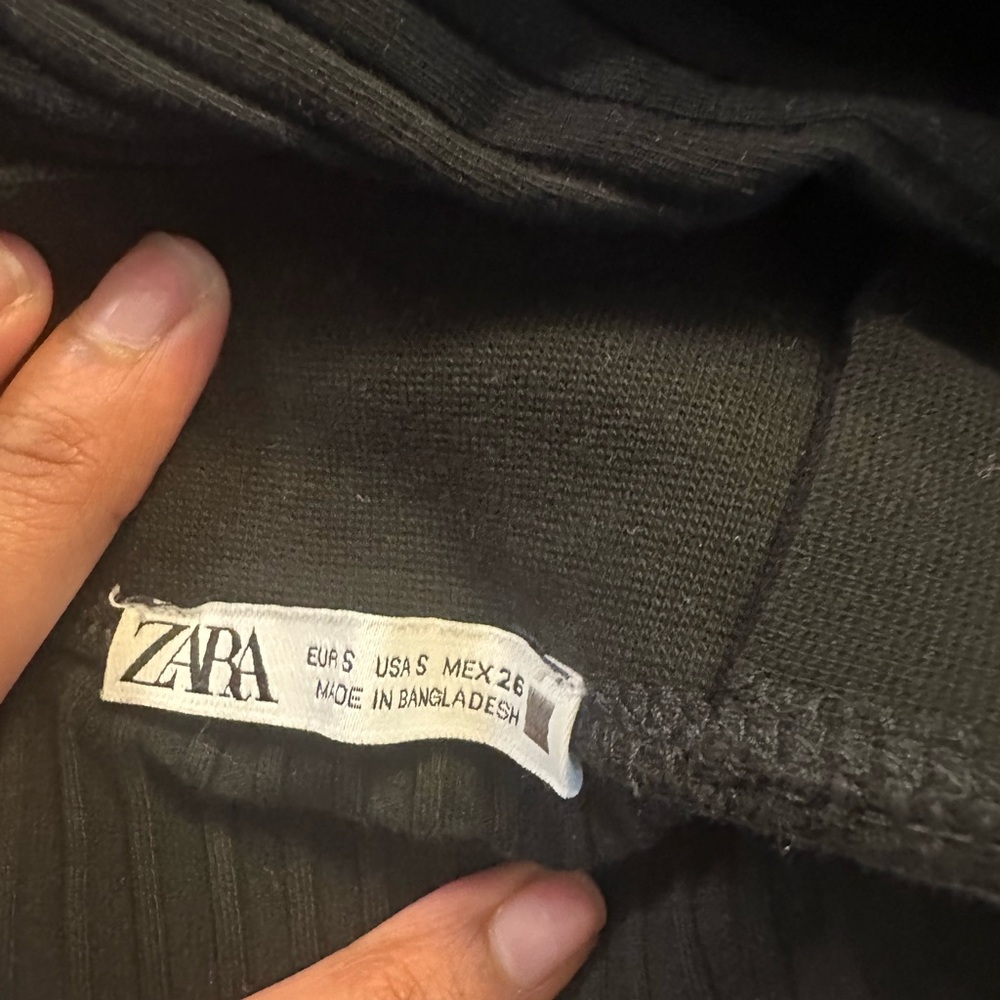 Zara Charcoal Ribbed Knit Top